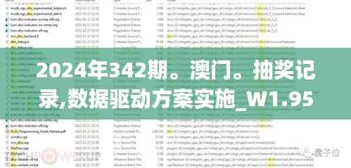 2024年342期。澳门。抽奖记录,数据驱动方案实施_W1.956