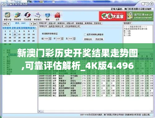 新澳门彩历史开奖结果走势图,可靠评估解析_4K版4.496