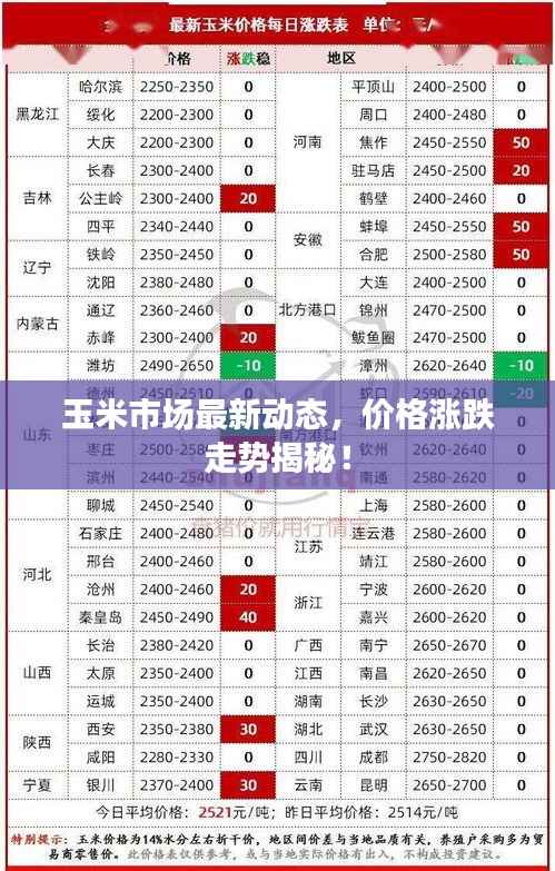 玉米市场最新动态,价格涨跌走势揭秘!